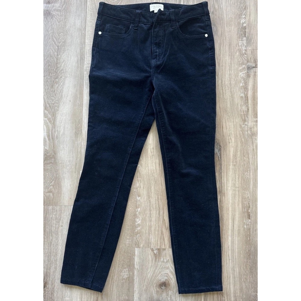 Anthropologie Pilcro Pants High Rise Skinny Navy‎ Blue Corduroy Sz 28